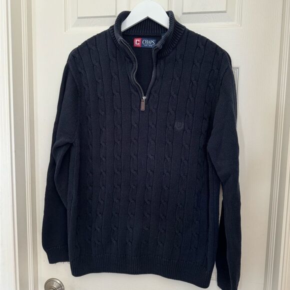 Men’s chaps blue half zip sweater (medium) - Picture 1 of 3